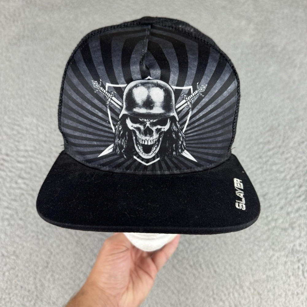 SLAYER Nation Hevy Metal Thrash Core NEW unused Black Skull Music snap Truck Hat